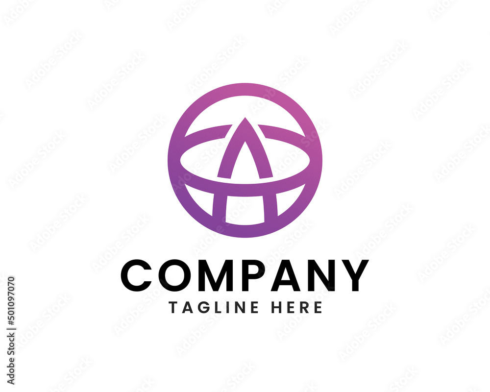Modern letter A with simple line logo design Modern letter A with simple line logo design