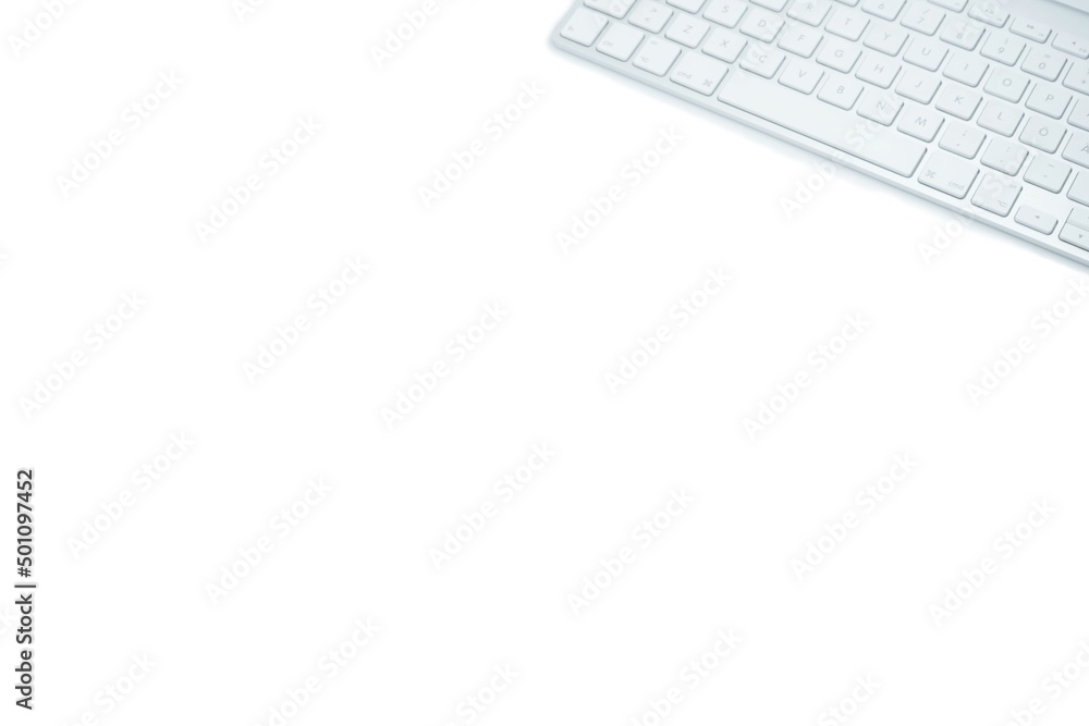 Background with keyboard isolated on white