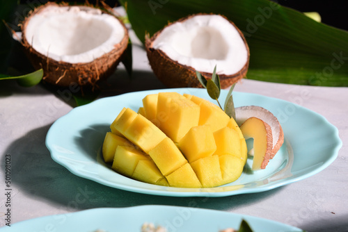 Mango with coconut