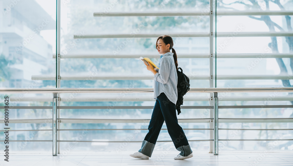 Image of young Asian college girl at school Image of young Asian college girl at school