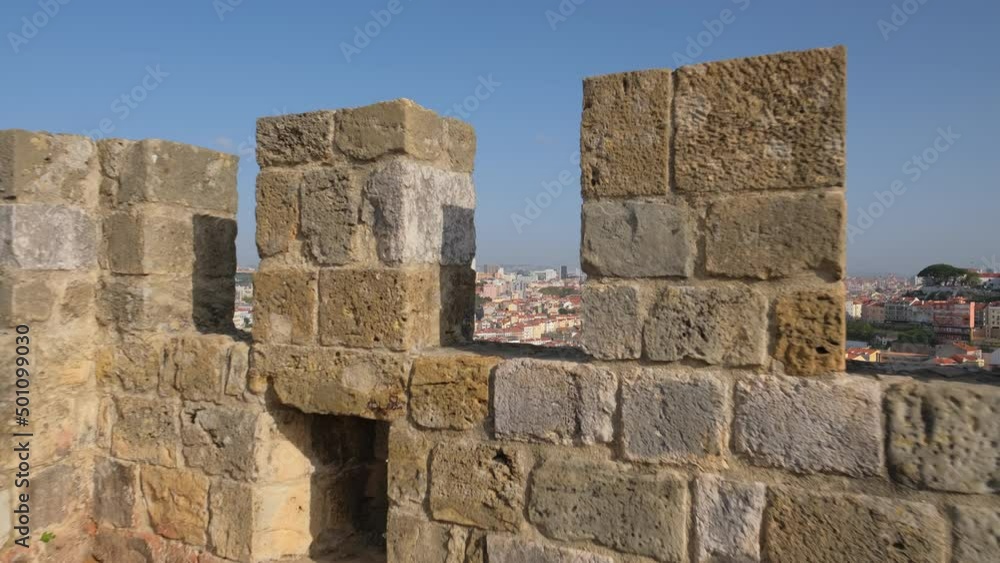 Cityscape of Lisbon seen from the Saint George castle at sunny day Cityscape of Lisbon seen from the Saint George castle at sunny day