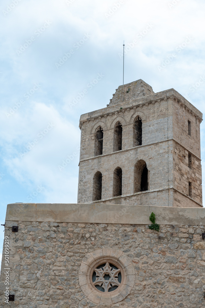 Obraz premium Church at Dalt Vila old town in Ibiza in Spain in the summer of 2022.
