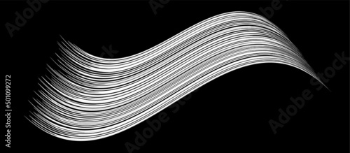 White flow brushstroke on white background.. Fluffy bunch of white politics. Abstract disheveled fibres. Vector illustration swirl blur. Crayons and chalk paint, fibers, hair and bunch
