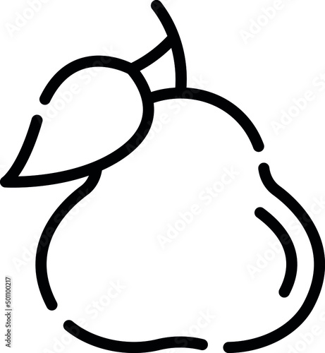 Pear is a sweet fruit, usually with a green skin and a lot of juice
