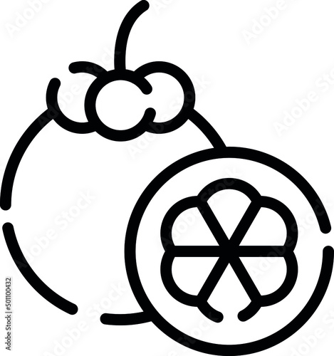 Mangosteen a tropical fruit with a thick reddish skin