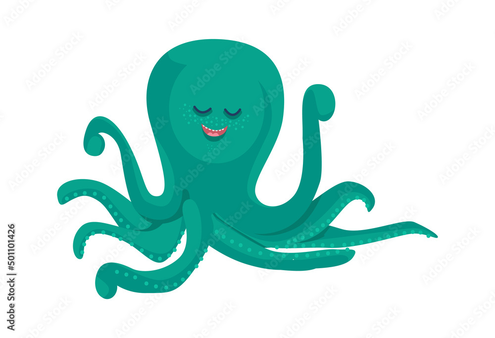 Cartoon Animal funny octopus. Vector illustration Cartoon Animal funny octopus. Vector illustration