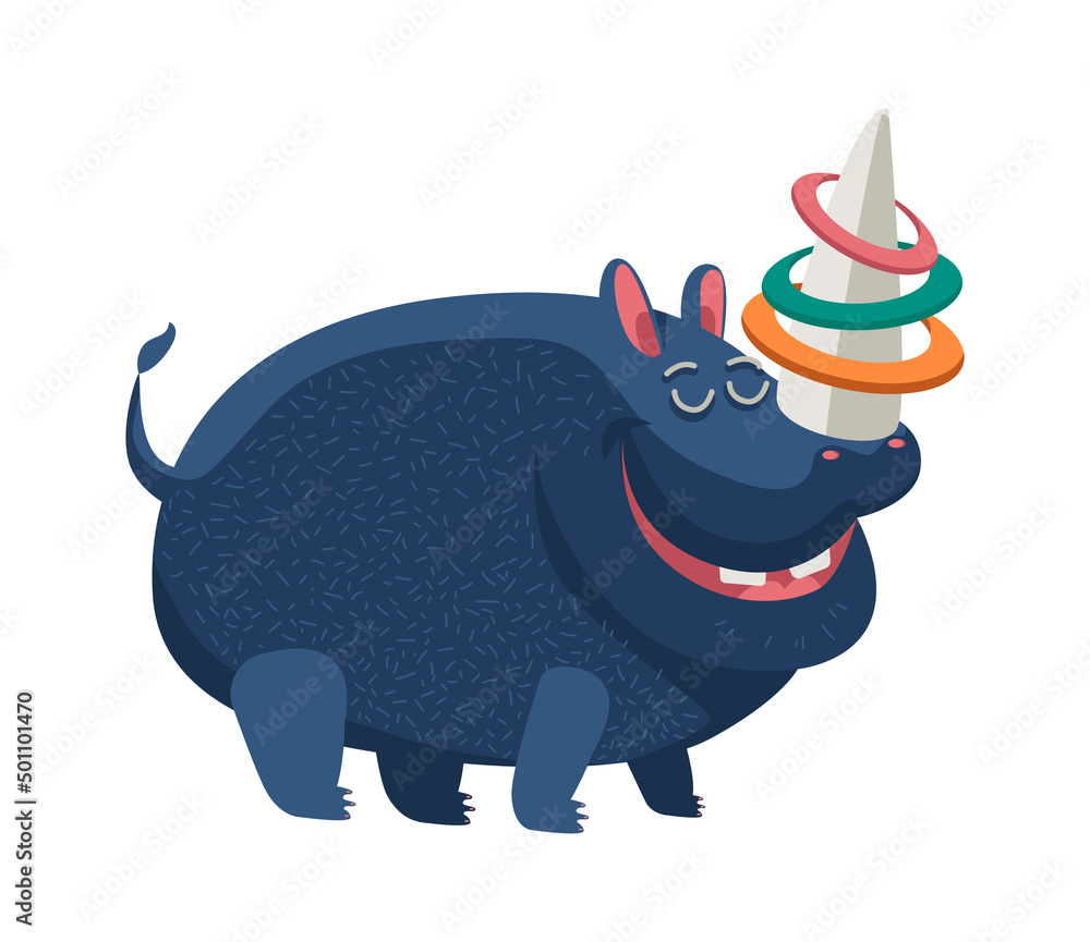 Cartoon Animal playing rhinoceros. Vector illustration Cartoon Animal playing rhinoceros. Vector illustration