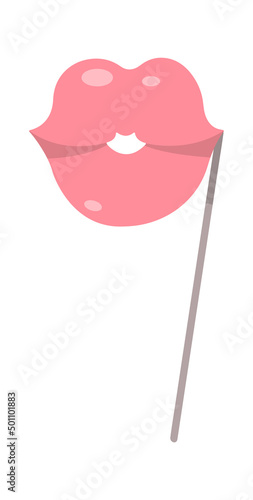 Photo Booth Prop lips. Vector illustration