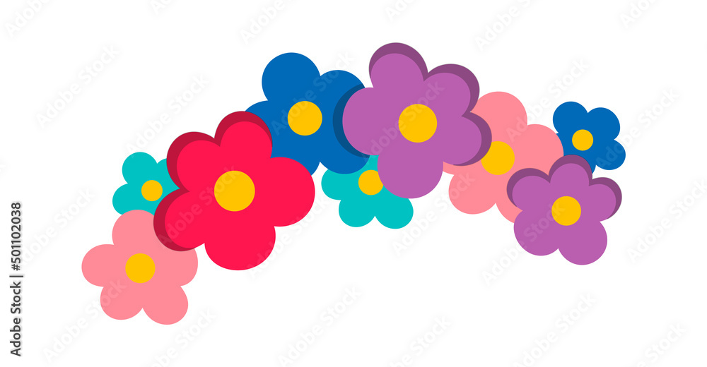 Photo Booth Prop hoop of flowers. Vector illustration Photo Booth Prop hoop of flowers. Vector illustration