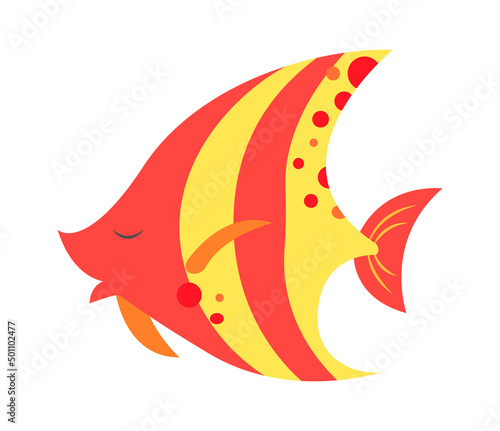 Cartoon Underwater Animal sea fish. Vector illustration