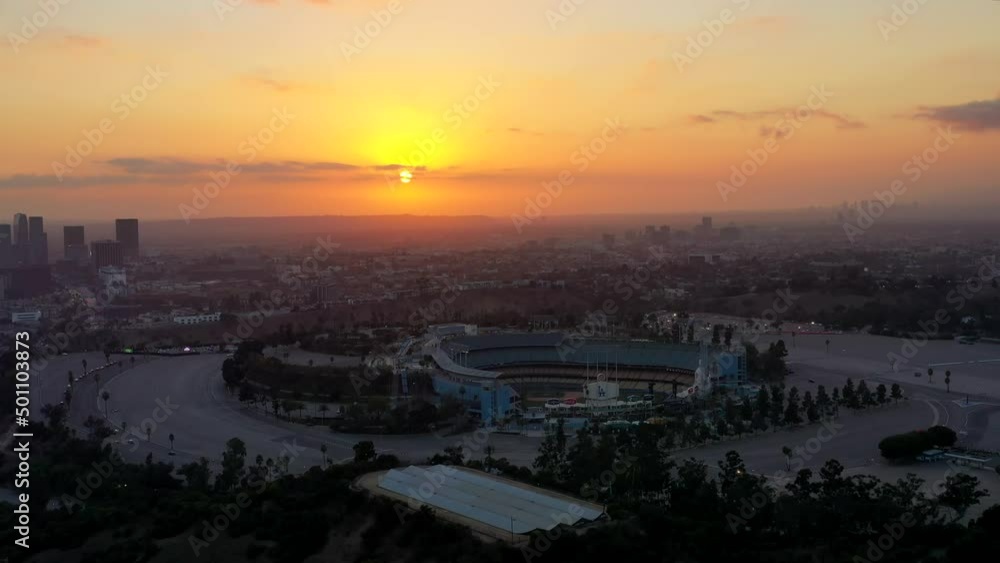Beautiful Sunset In California City, United States Centering The Indian Wells Tennis Garden- Aerial Beautiful Sunset In California City, United States Centering The Indian Wells Tennis Garden- Aerial