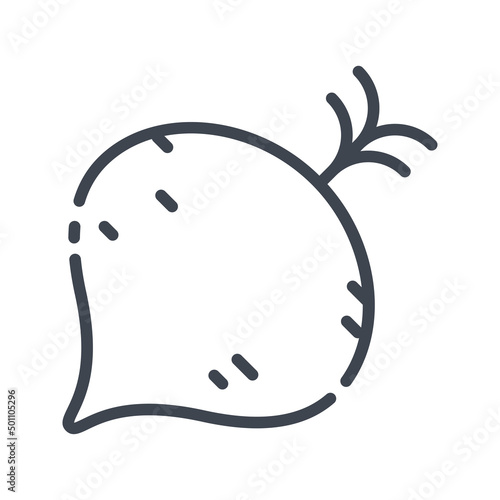 Vector beet line icon isolated. Agriculture symbol