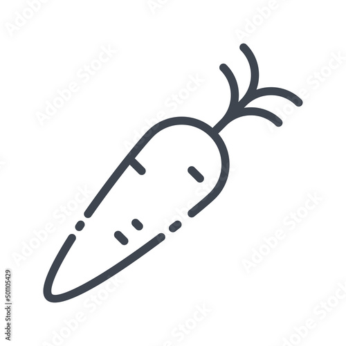 Vector carrot line icon isolated. vegetable symbol
