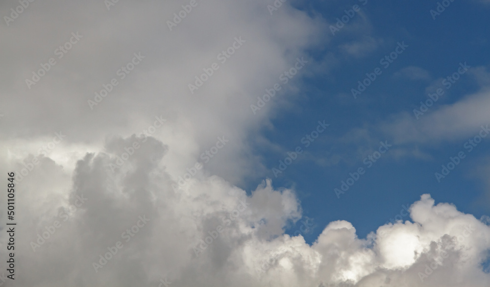 Natural daylight and white clouds on blue sky