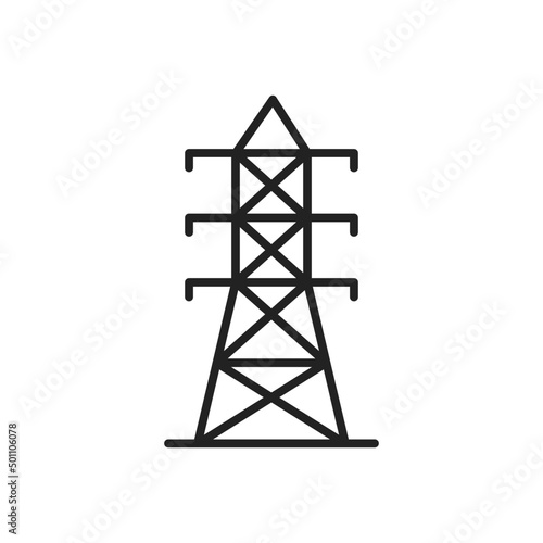Electric tower icon. High quality black vector illustration.
