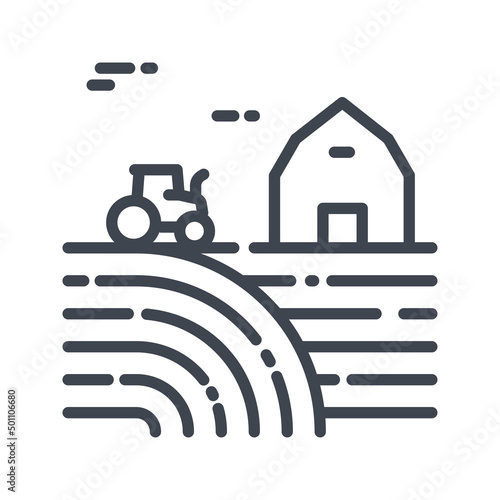 Vector agriculture farm line icon isolated. agriculture symbol