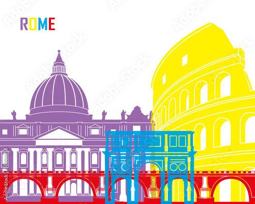 Canvas Print Rome skyline pop