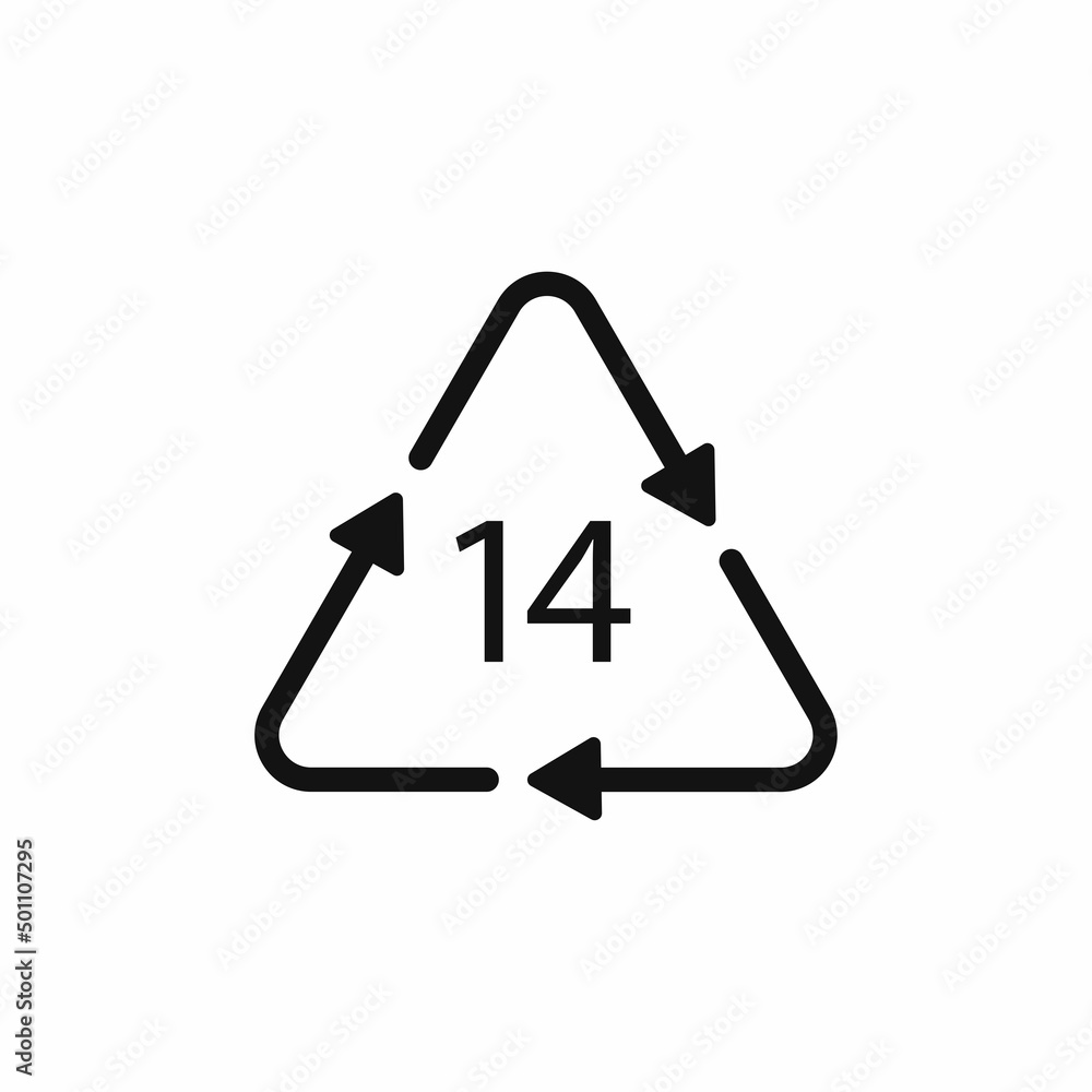 Battery recycling symbol 14 CZ . Vector illustration Battery recycling symbol 14 CZ . Vector illustration
