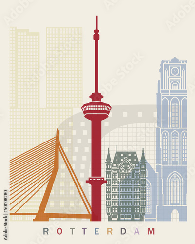 Photography Rotterdam skyline poster
