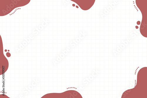 Minimal hand drawn red fluid shapes frame background, Illustation.