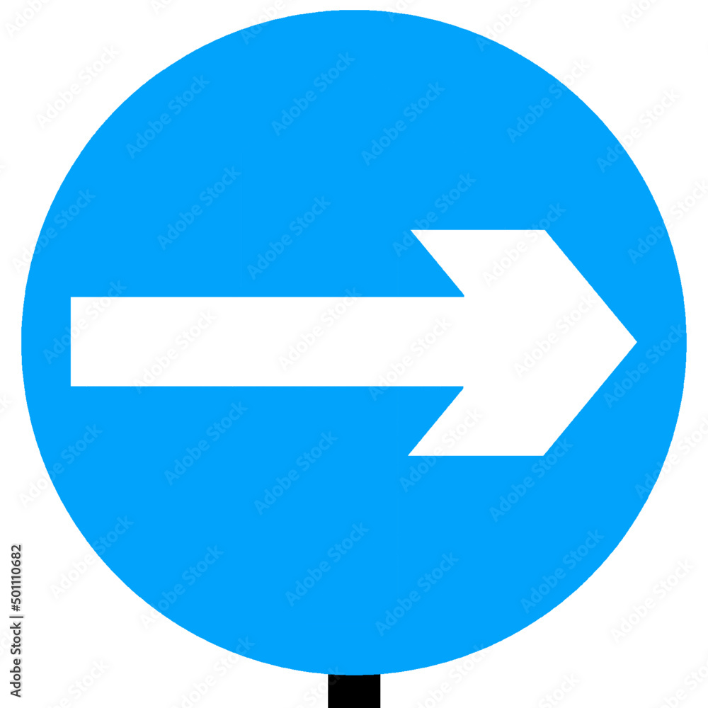 Turn right on this road traffic sign Turn right on this road traffic sign