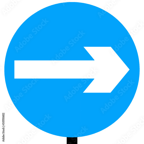 Turn right on this road traffic sign