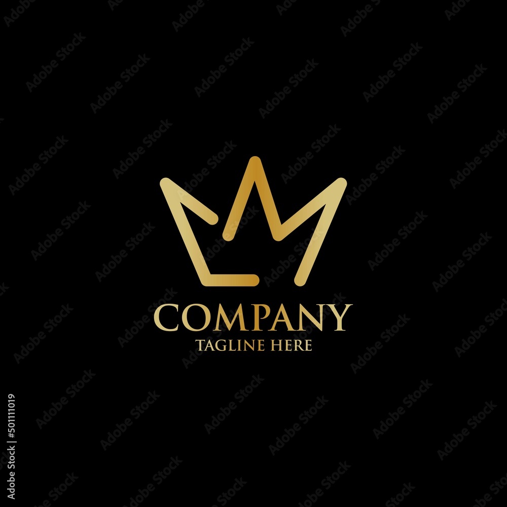 luxury letter LM crown logo design