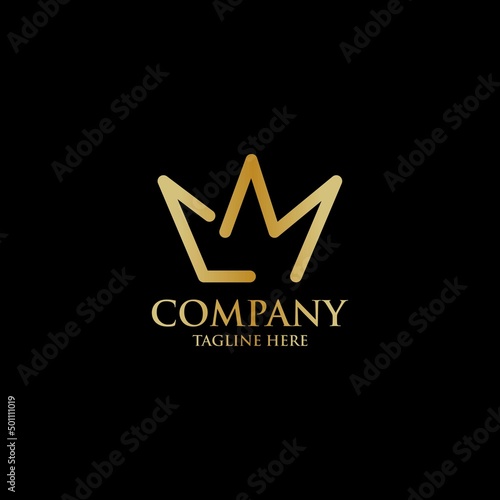 luxury letter LM crown logo design