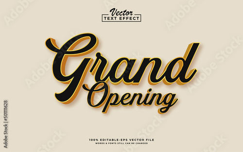 Grand opening sale poster sale banner design template with 3d editable text effect