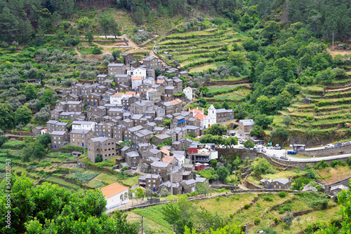 View over Piodao, schist medieval mountain village, Serra da Estrela, Beira Alta, Portugal photo