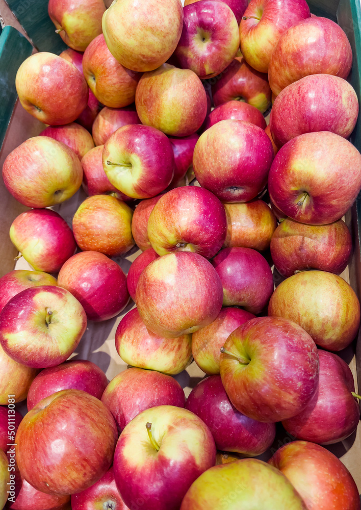 Fresh Red Apples in Fruit Market Fresh Red Apples in Fruit Market
