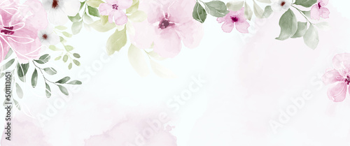 Watercolor rose flower abstract art on pink background #501113051