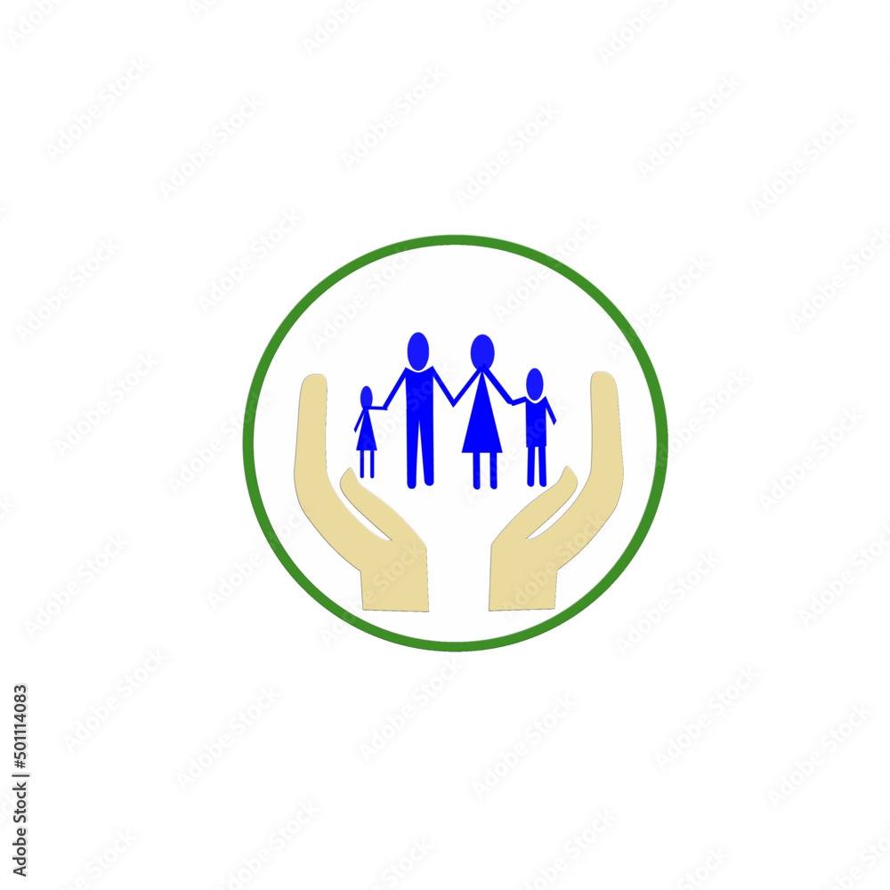Happy family, father, mother and children, icon vector Happy family, father, mother and children, icon vector