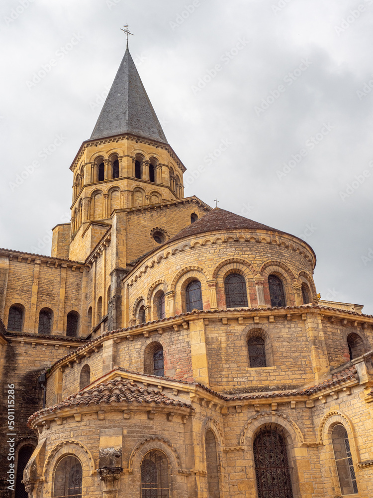 The Romanesque Basilica of the Sacred Heart of Paray-le-Monial dating from the 12th to 14th centuries, Paray le Monial, Saone-et-Loire, Burgundy, France The Romanesque Basilica of the Sacred Heart of Paray-le-Monial dating from the 12th to 14th centuries, Paray le Monial, Saone-et-Loire, Burgundy, France