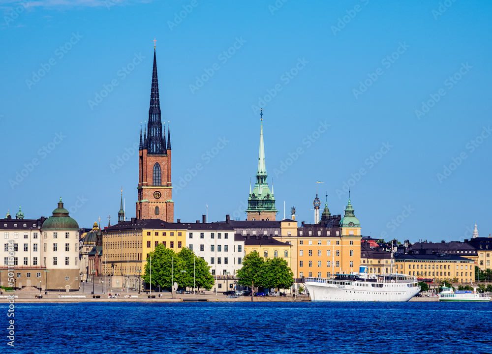View towards the Riddarholmen Island, Stockholm, Stockholm County, Sweden View towards the Riddarholmen Island, Stockholm, Stockholm County, Sweden