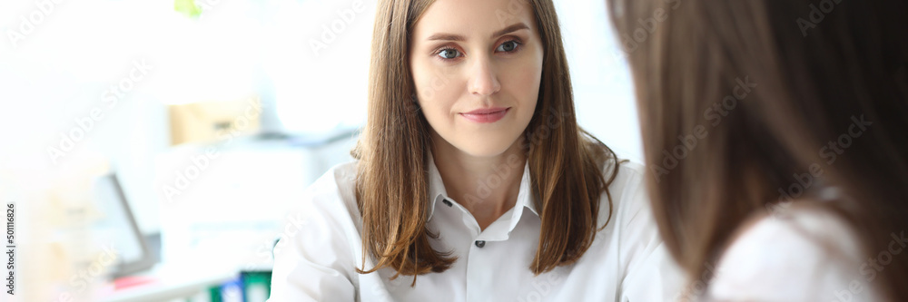 Pretty business lady at workplace Pretty business lady at workplace