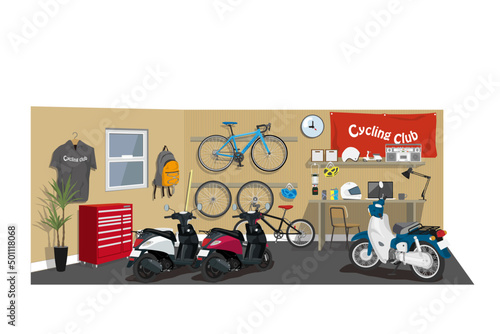 バイクと自転車のガレージ