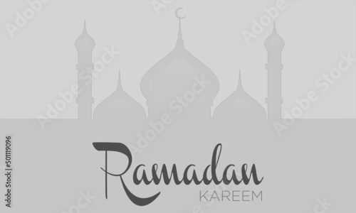 Ramadan vector background, gray silhouette