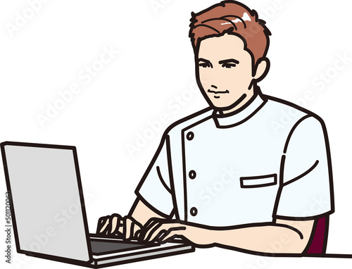 PCでデータを見る医師