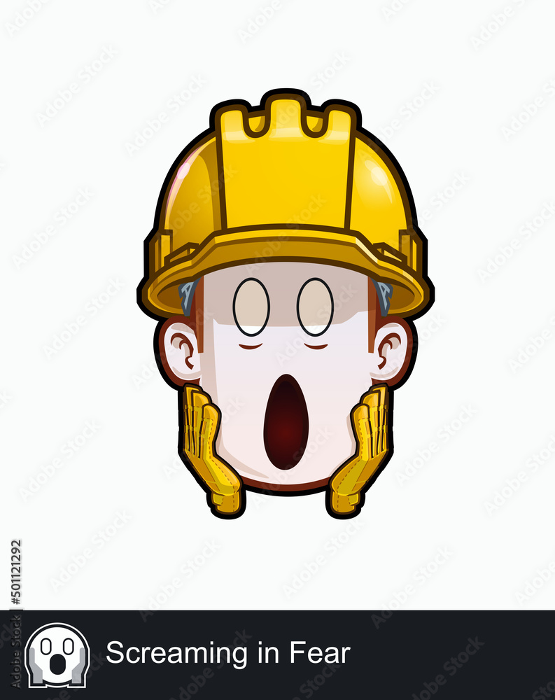 Construction Worker - Expressions - Concerned - Screaming in Fear Construction Worker - Expressions - Concerned - Screaming in Fear