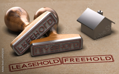 Leasehold versus freehold ownership. photo