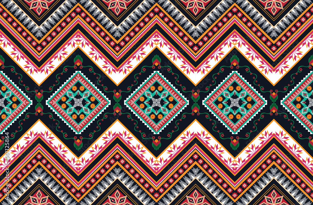 Geometric ethnic oriental ikat pattern traditional Design for background,fabric,wrapping,clothing,wallpaper,Batik,carpet,embroidery style. Geometric ethnic oriental ikat pattern traditional Design for background,fabric,wrapping,clothing,wallpaper,Batik,carpet,embroidery style.