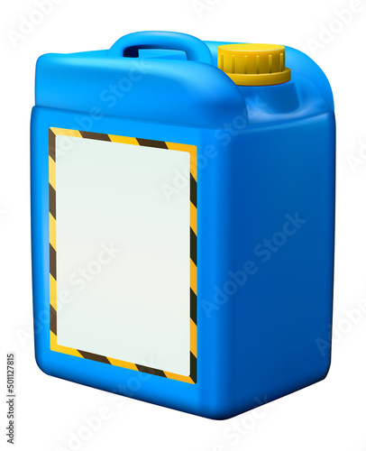 Blue plastic canister -write or draw whatever you want on the blank space	
