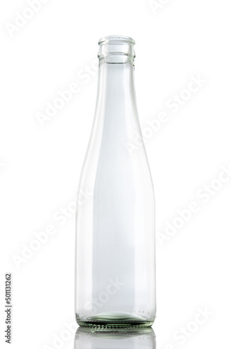 Clear Glass Bottle isolated on white background Suitable for Mockup creative graphic design, clipping path.