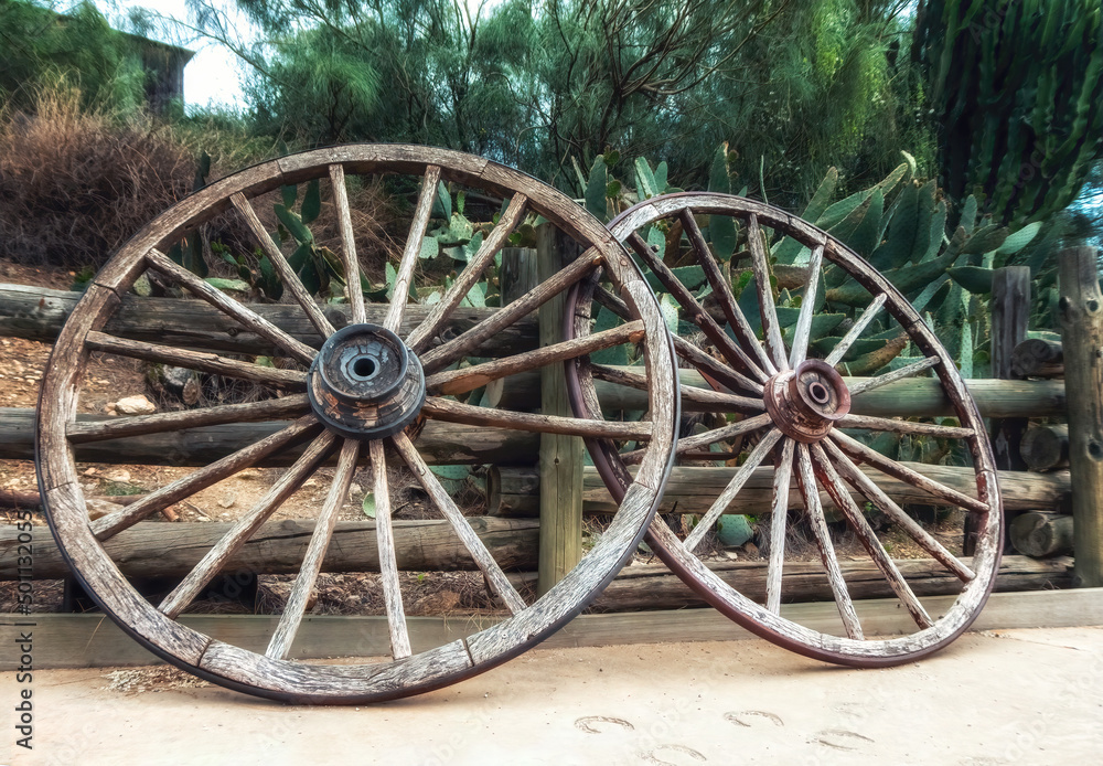 old wagon wheels