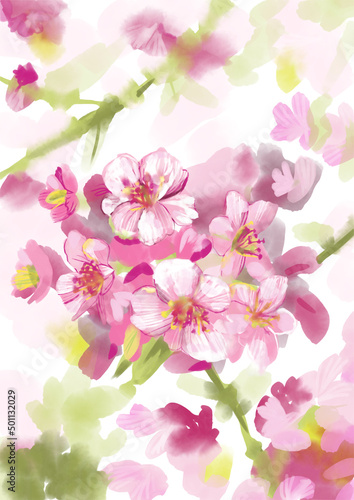 pink background flowers © Mihaela