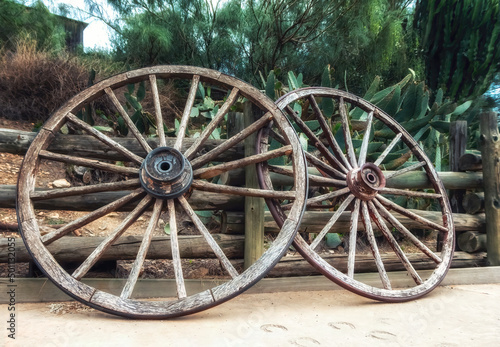 old wagon wheels