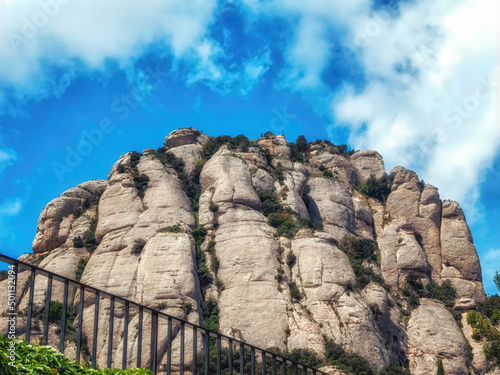mountain view near the abbey of Montserrat, taken on a sunny summer day, Barcelona, Spain. photo