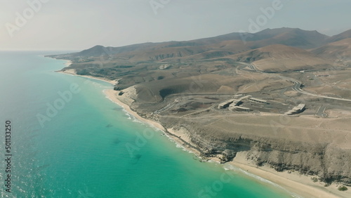 Wallpaper Mural Top view of Fuerteventura sand dunes. Aerial view of Canary Islands. Torontodigital.ca