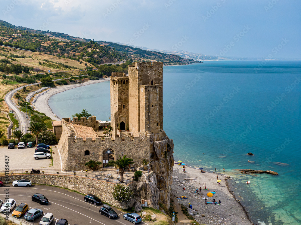 Fototapeta premium Roseto Capo Spulico, Calabria, Italy. Aerial drone view.